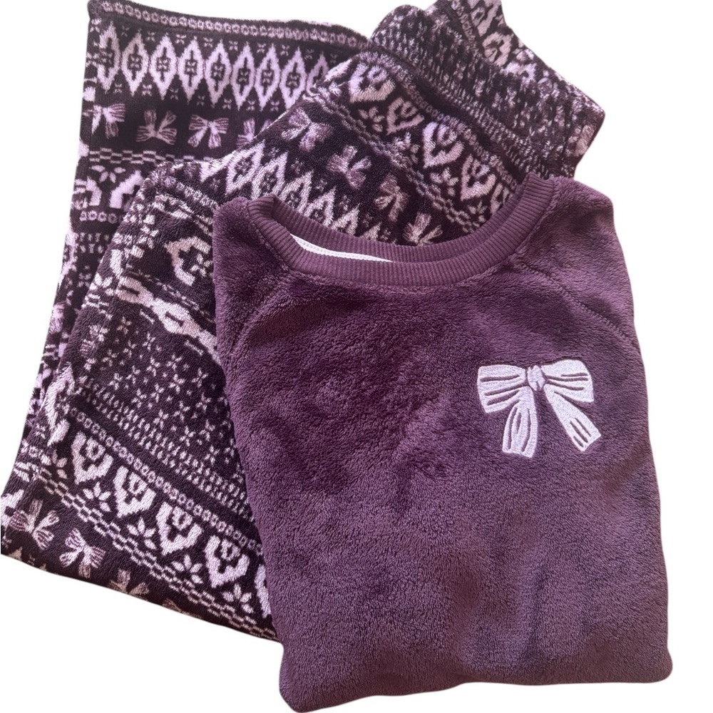 Cat & Jack Purple bow Kids Pajama Set